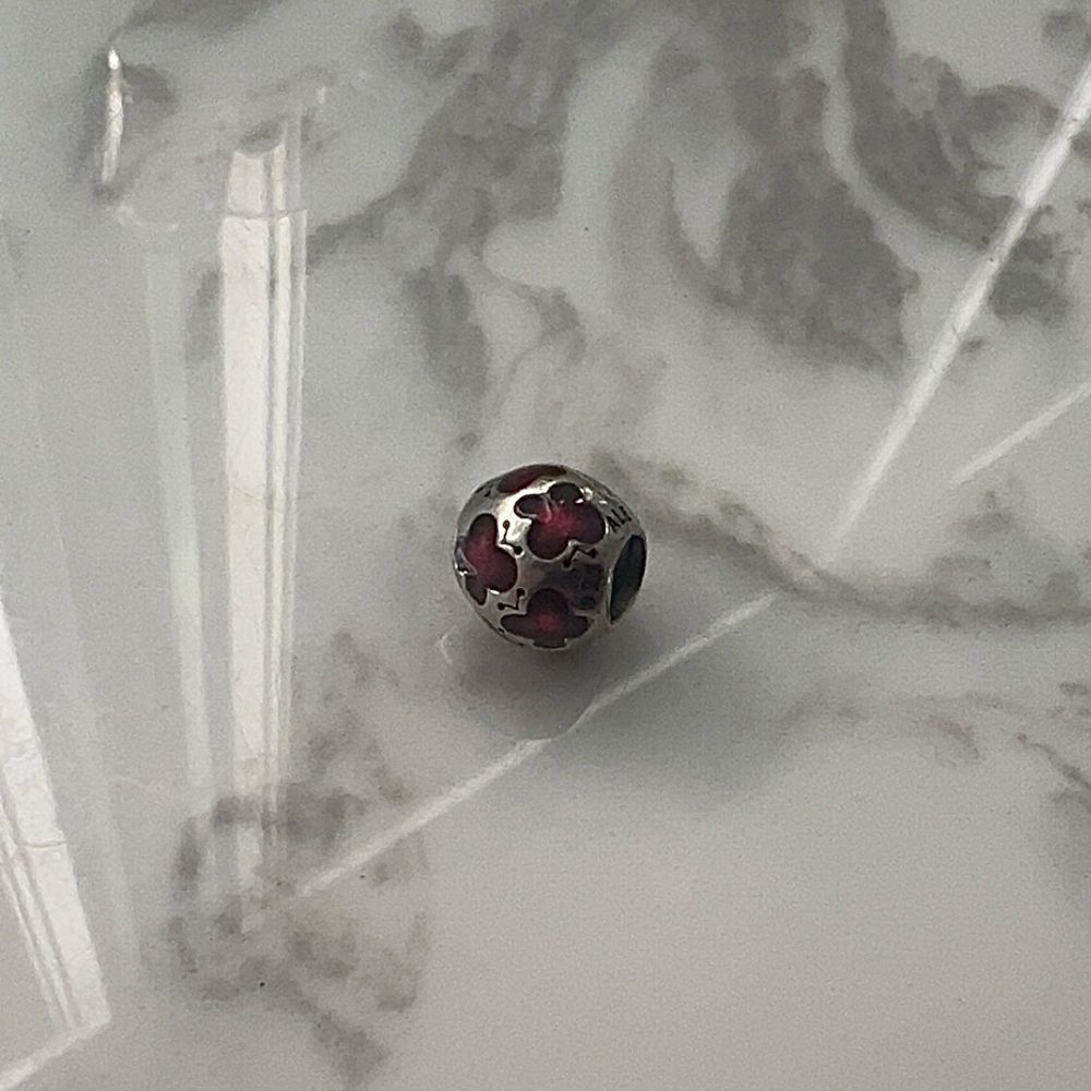 Pandora Retired Butterfly Magenta Enamel Charm - Picture 4 of 4